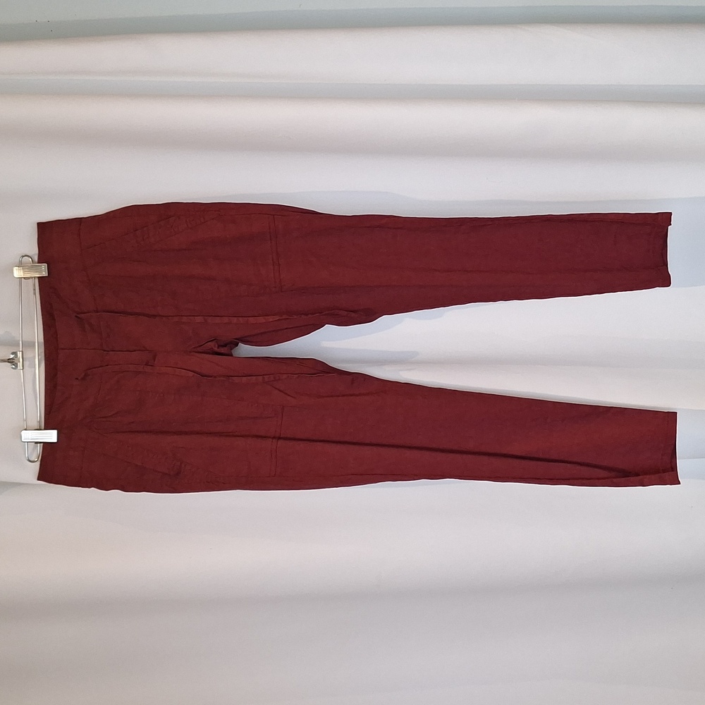 Theory burgandy drawstring pants size 4